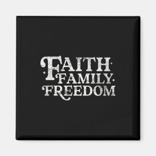 Faith Family Freedom Christian 4 juli Retro Amer Magnet