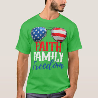 Faith Family Freedom Cute 4:e juli amerikanska FLA T Shirt
