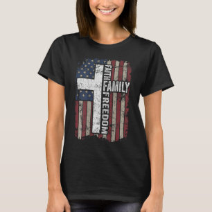 Faith Family Freedom - den kristna Vintagen USA fl T Shirt
