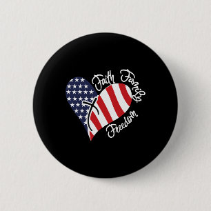 Faith Family Freedom Heart Christian Patriotic 4:e Knapp