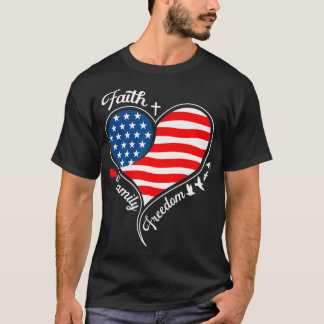 Faith Family Freedom Patriotic Kor Heart Ameri T Shirt