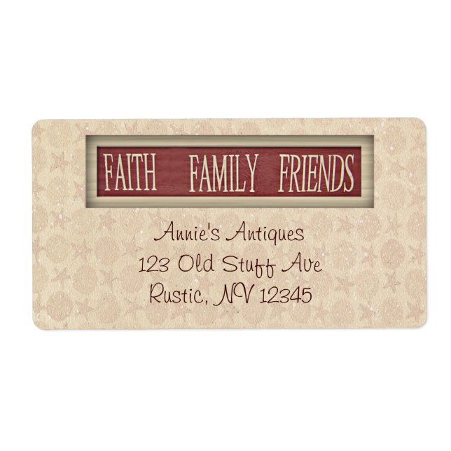 Faith Family Friends Business Label Fraktsedel (Framsidan)