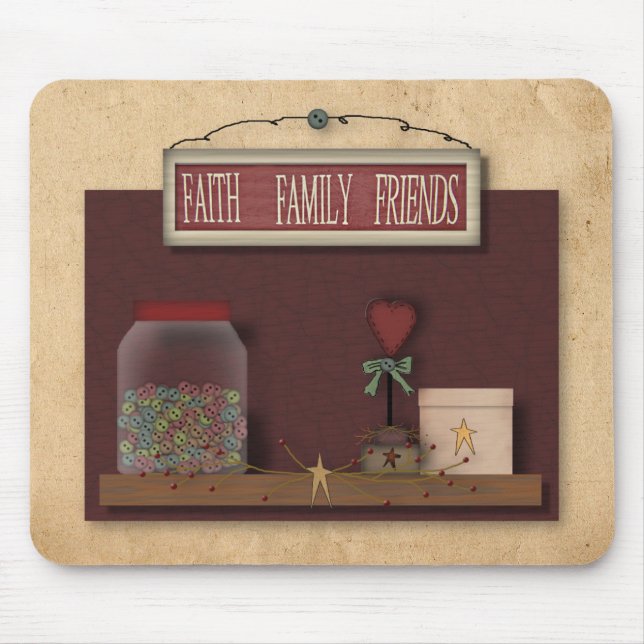 Faith Family Friends Mousepad Musmatta (Framsidan)