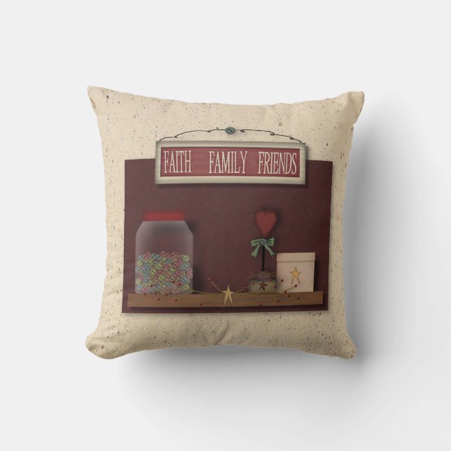 Faith Family Friends Pillow Kudde (Framsida)