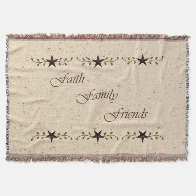 Faith Family Friends Throw Blanket Mysfilt (Framsidan)