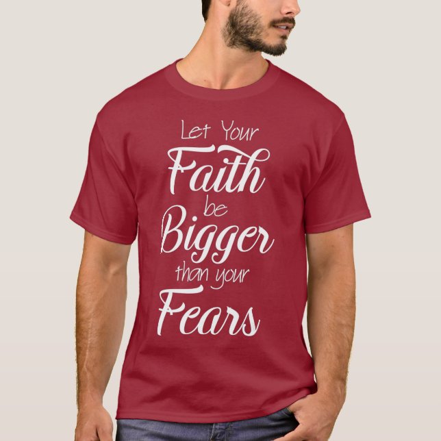 Faith Fear Bible Verse Christian Jesus Pray T Shirt (Framsida)