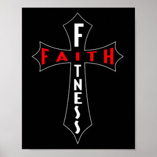 Faith Fitness Kor Christian Workout Modern Gym Poster