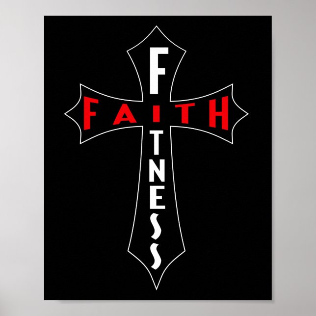 Faith Fitness Kor Christian Workout Modern Gym Poster (Framsidan)