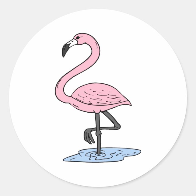 Faith Flamingo Runt Klistermärke (Framsida)