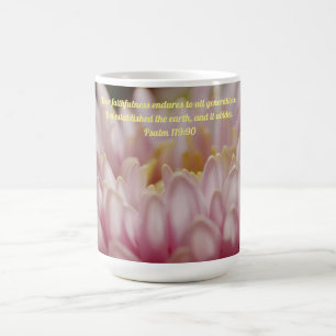Faith Flower Bible Verse Rosa Blommigt Mugg Kopp