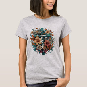 Faith Flowers Religiösa Kristna Kvinnors T Shirt