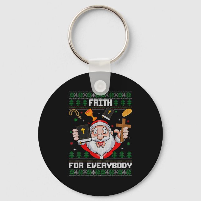 Faith For Everybody Santa Ugly Christmas Christian Nyckelring (Framsida)