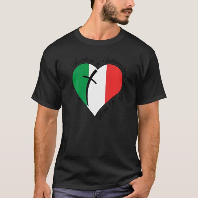 Faith för frihet i Guds kristna Italien T Shirt (Framsida)