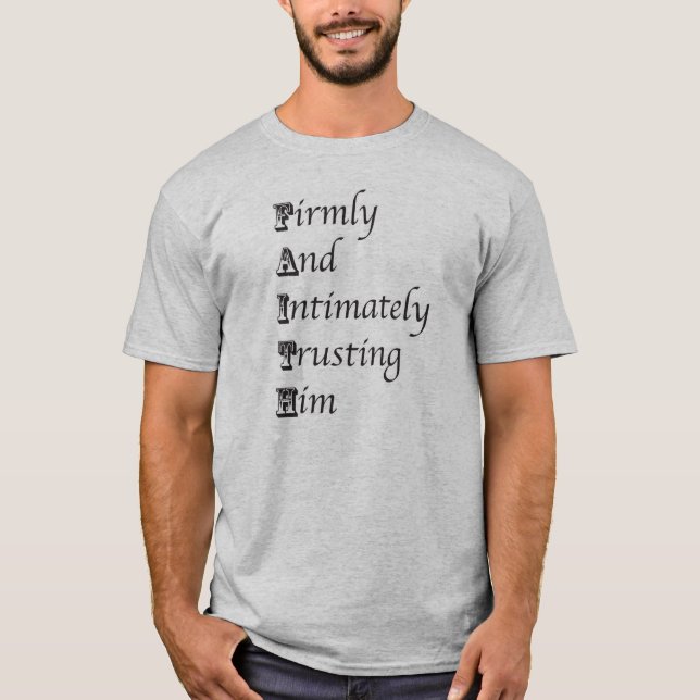 FAITH Förkortning och Bibelvers T-shirt (Framsida)