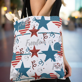 Faith, Freedom and Liberty Retro Patriotic Tygkasse