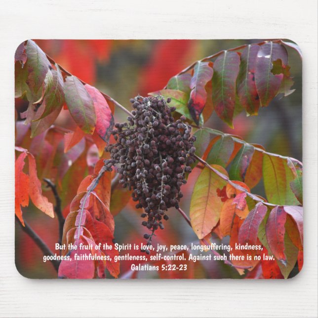 Faith Fruit of the Spirit Bible Verse Mouse Pad Musmatta (Framsidan)