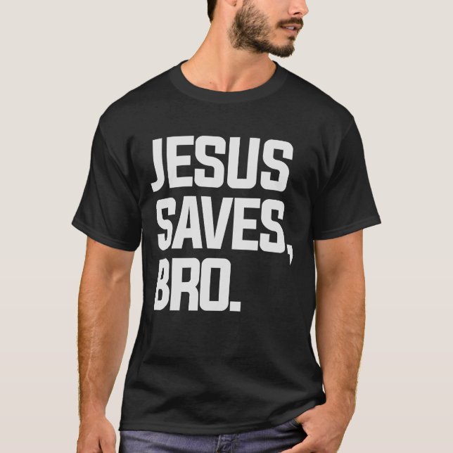 Faith-Fueled Jesus sparar Bro Design T Shirt (Framsida)