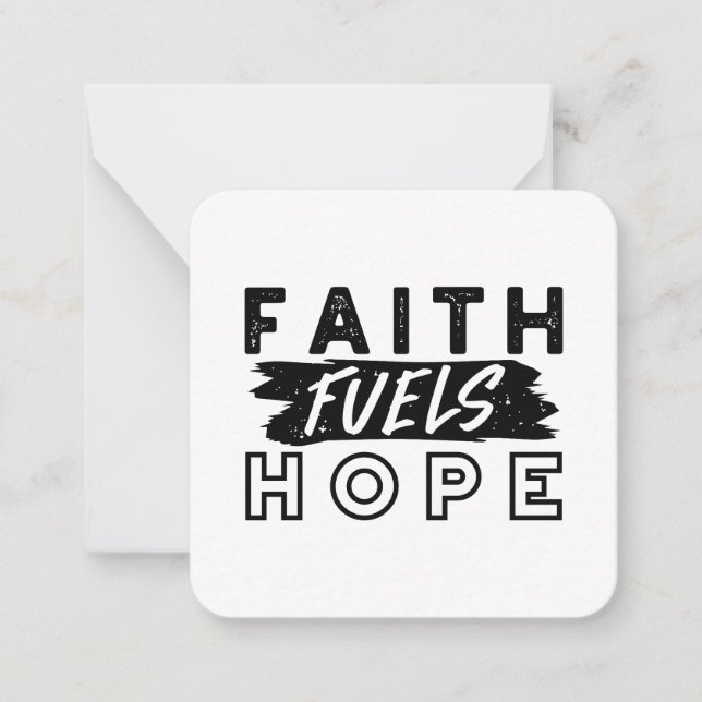 Faith Fuels Hope Quote – Uplifting Christian Art Anteckningskort (Framsida)