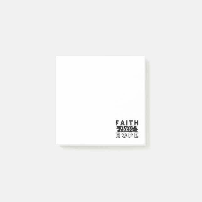 Faith Fuels Hope Quote – Uplifting Christian Art Post-it Block (Framsida)