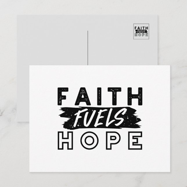 Faith Fuels Hope Quote – Uplifting Christian Art Vykort (Fram/baksida)