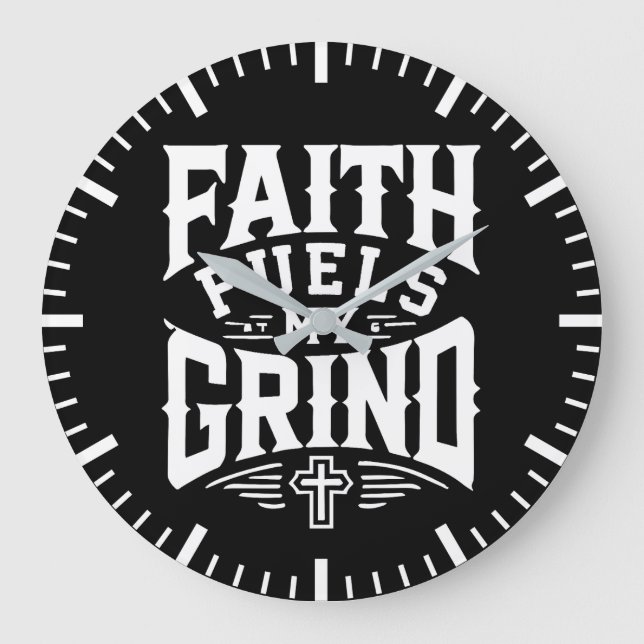 Faith Fuels My Grind - Christian Motivation Stor Klocka (Framsida)