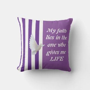 Faith Ge Life Lila Rand Reversible Pillow Kudde