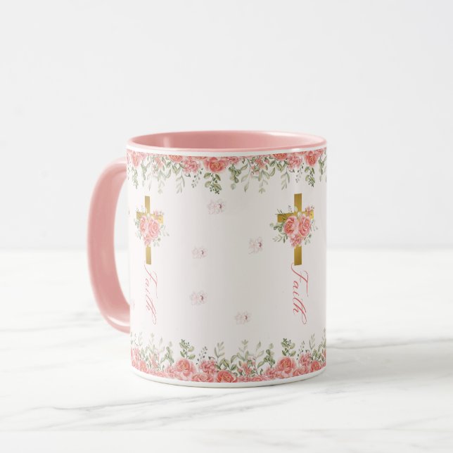 Faith Gift Blommigt Kor Mugg (Framsida vänster)