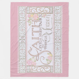 Faith Gives Substance Fleece Blanket (Lilac)