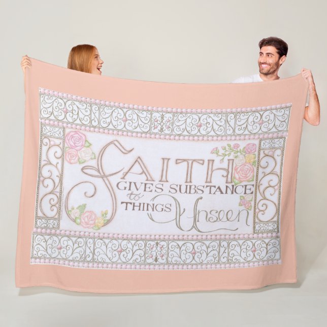 FAITH Gives Substance Fleece Blanket (Peach) (På plats)