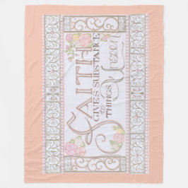 FAITH Gives Substance Fleece Blanket (Peach)