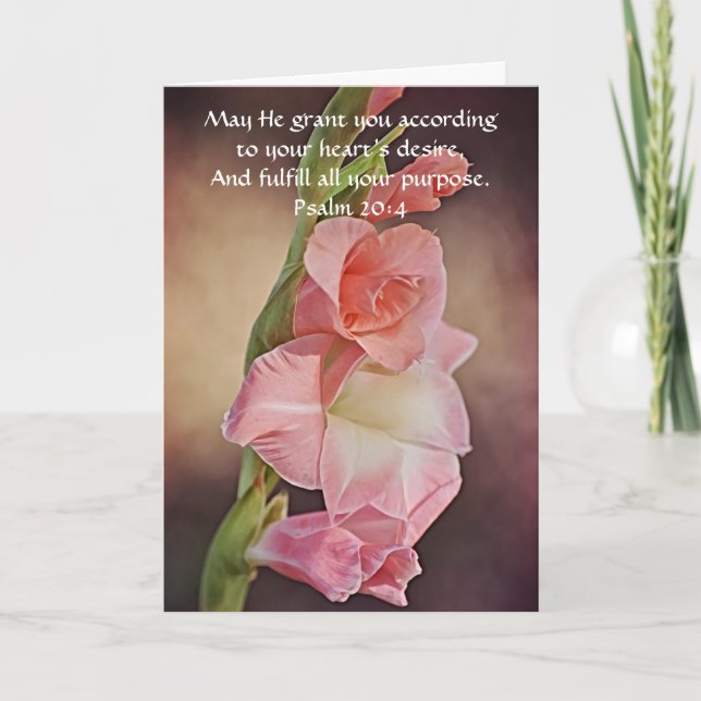 Faith Gladiolus Flower Birthday Card Kort (Framsida)