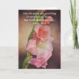 Faith Gladiolus Flower Birthday Card Kort