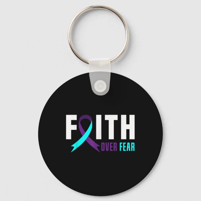 Faith God Fear Support Suicide Prevention Awarenes Nyckelring (Framsida)