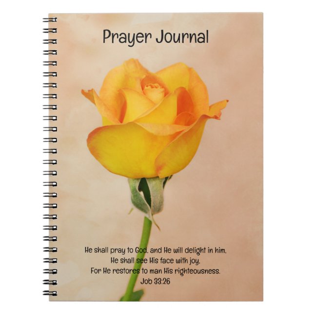Faith Golden Orange Ro Art Prayer Journal Anteckningsbok (Framsidan)