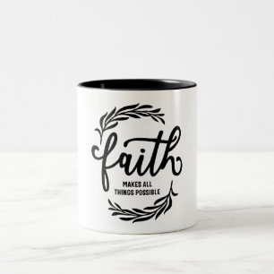 Faith gör allt Sak möjligt - kristet Två-Tonad Mugg
