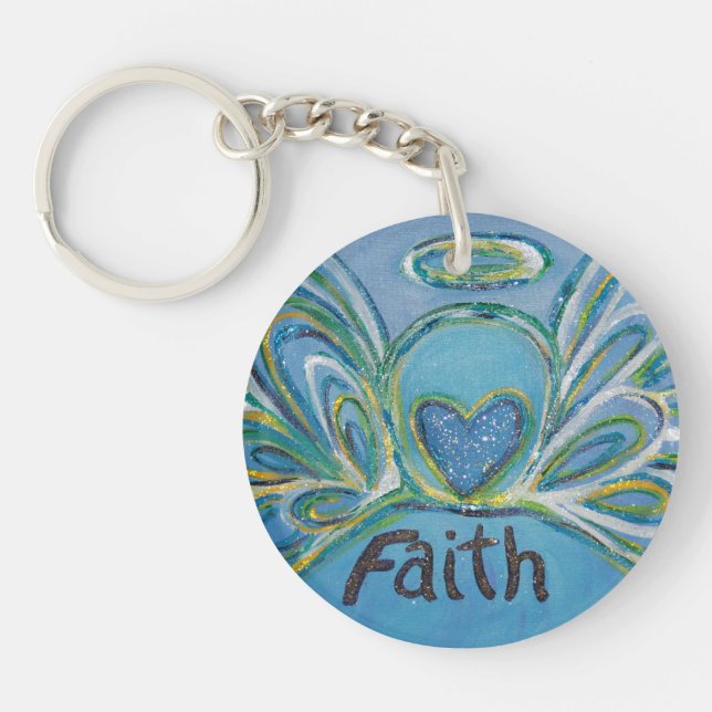 Faith Guardian Angel Ord Anpassningsbar Keychain (Framsidan)