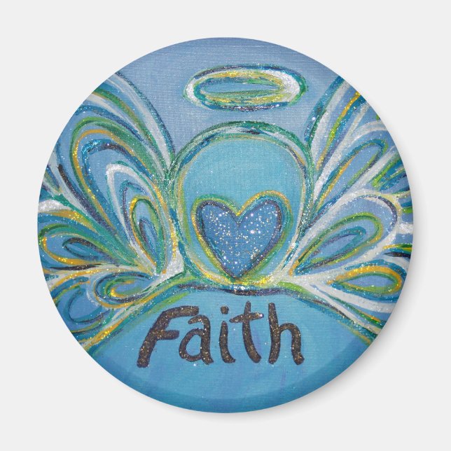 Faith Guardian Angel Ord Anpassningsbar Magnet (Framsidan)