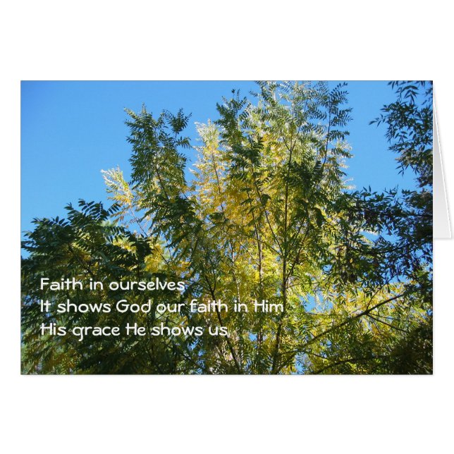 Faith Haiku/Träd på kortet Hälsningskort (Framsidan Horizontal)