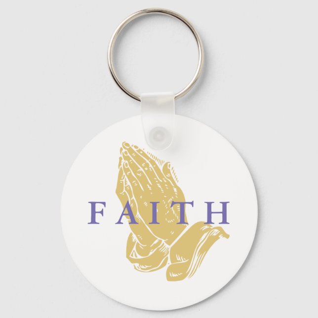 Faith Händer i Prayer Keychain Nyckelring (Framsida)