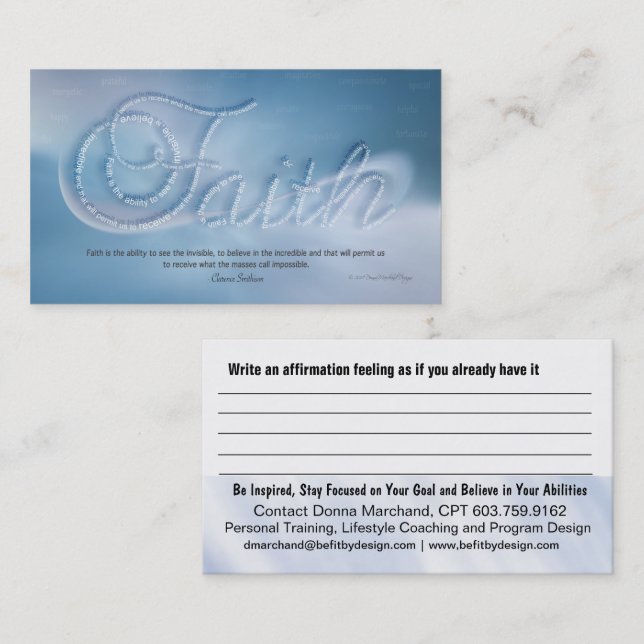 Faith Handout Card Visitkort (Fram/baksida)