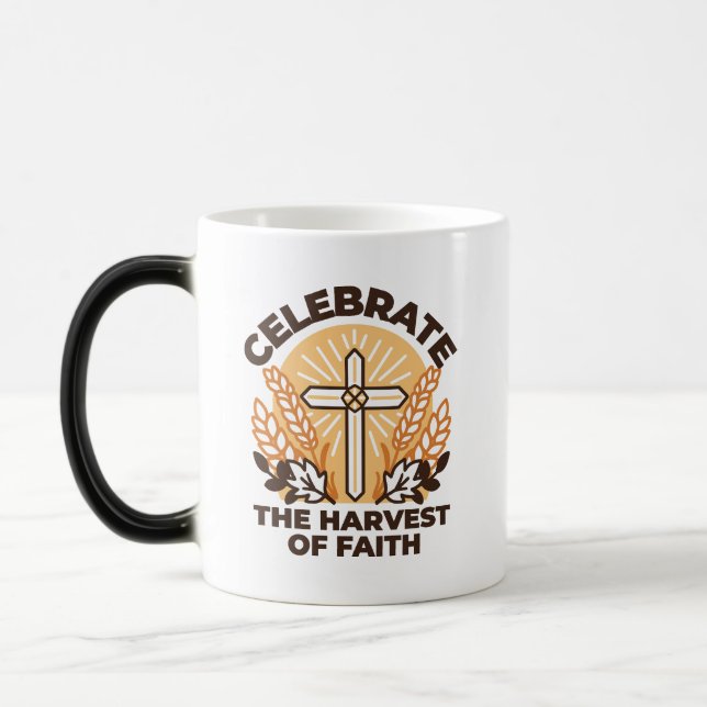 Faith Harvest Firande - Inspirational Art Magisk Mugg (Vänster)
