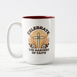 Faith Harvest Firande - Inspirational Art Två-Tonad Mugg