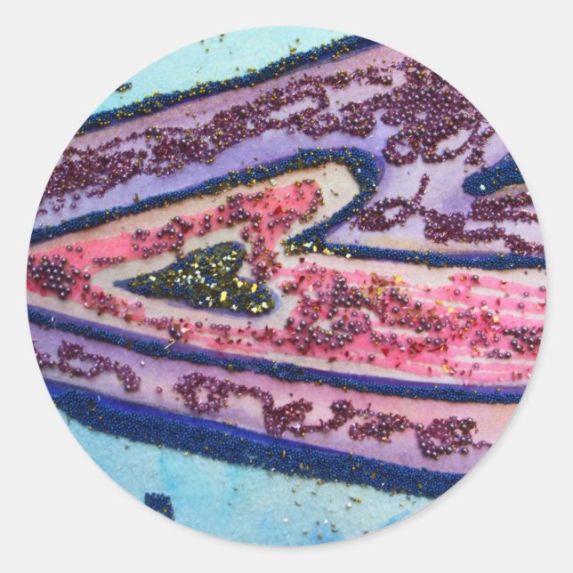 Faith Heart Sticker Runt Klistermärke (Framsida)