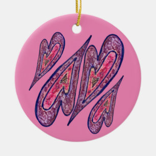 Faith Hearts Art Anpassningsbar Helgdag Gift Ornam Julgransprydnad Keramik