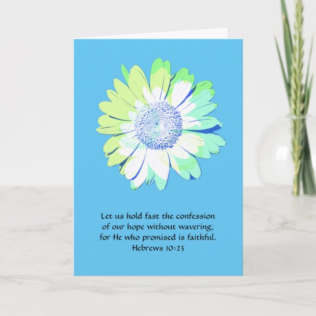 Faith Hebrews 10:23 Daisy Card Kort (Framsida)