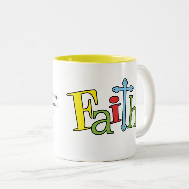 Faith Hebrews 11:1 Kaffe Mugg (Framsida höger)