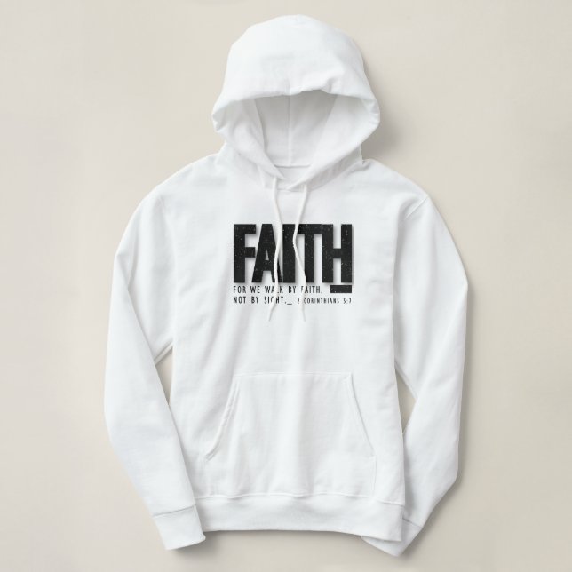 Faith Hoodie Christian Sweatshirt med Bible Verse T Shirt (Design framsida)