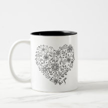 Faith & Hope Blommigt Heart Mugg