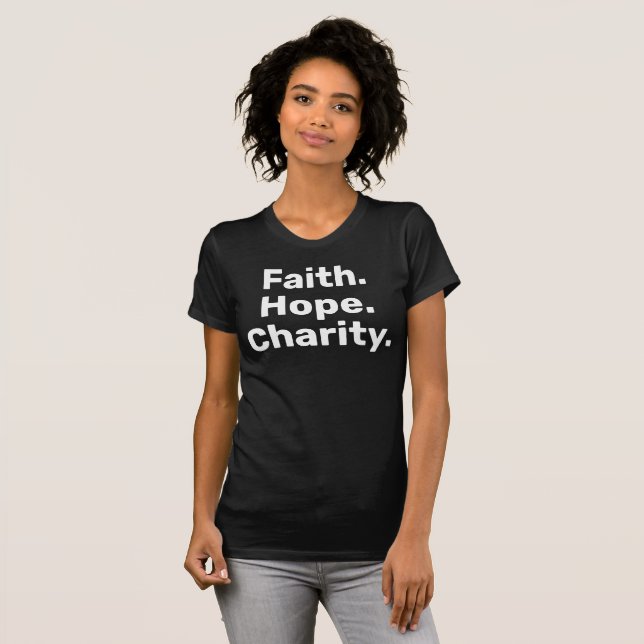 Faith Hope Charity Christian Minimalist for Women T Shirt (Hel framsida)