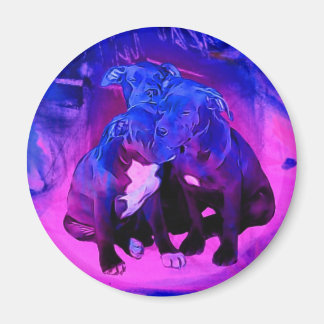 Faith Hope & Charity, misshandlade Pit Bull-hundar Magnet